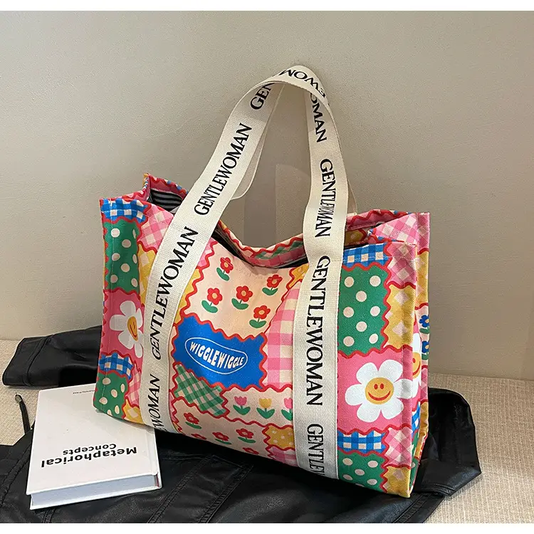 Women Cartoon Canvas Tote Bag 2024 New Girly Style — feature 24