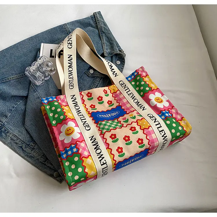 Women Cartoon Canvas Tote Bag 2024 New Girly Style — feature 26