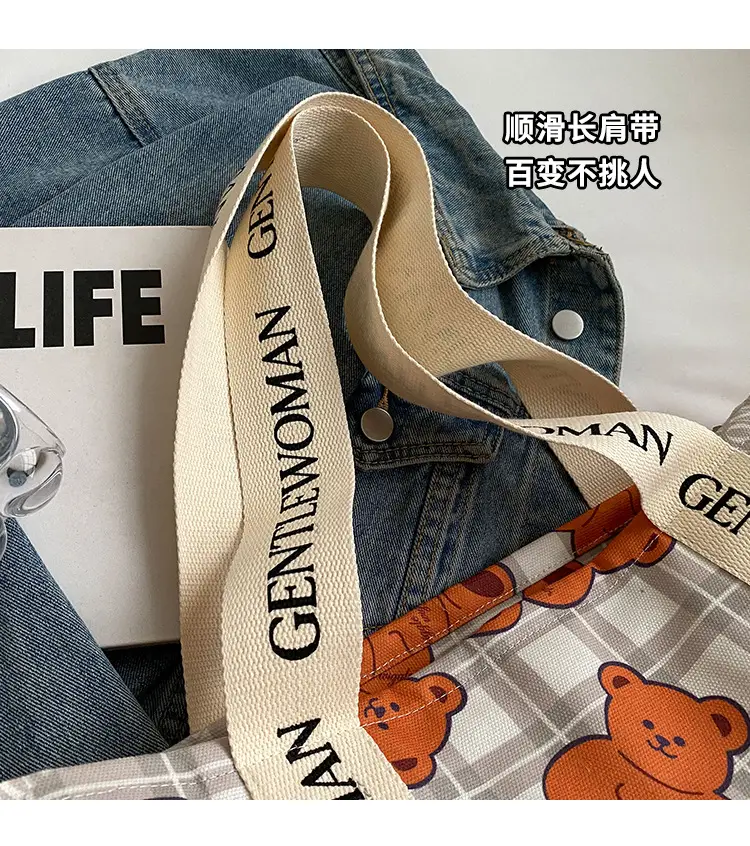 Women Cartoon Canvas Tote Bag 2024 New Girly Style — feature 3