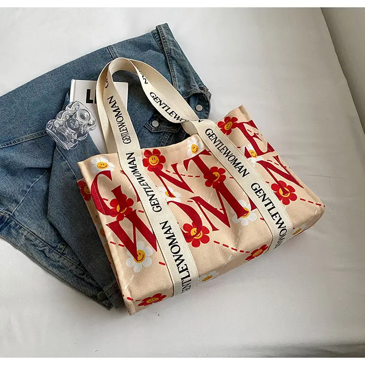 Women Cartoon Canvas Tote Bag 2024 New Girly Style — feature 33