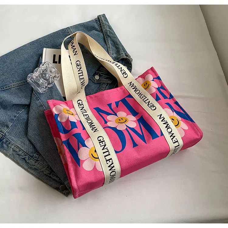 Women Cartoon Canvas Tote Bag 2024 New Girly Style — feature 36