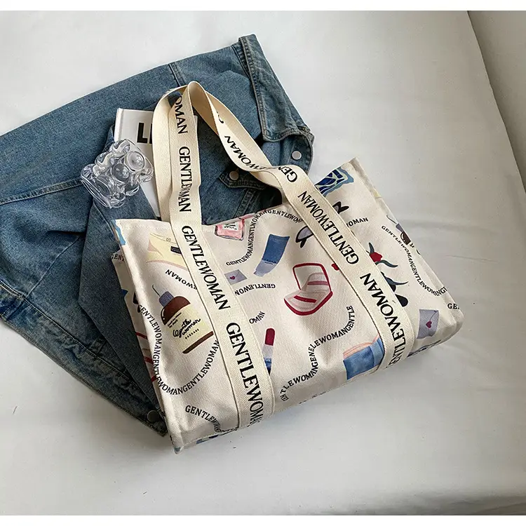 Women Cartoon Canvas Tote Bag 2024 New Girly Style — feature 38
