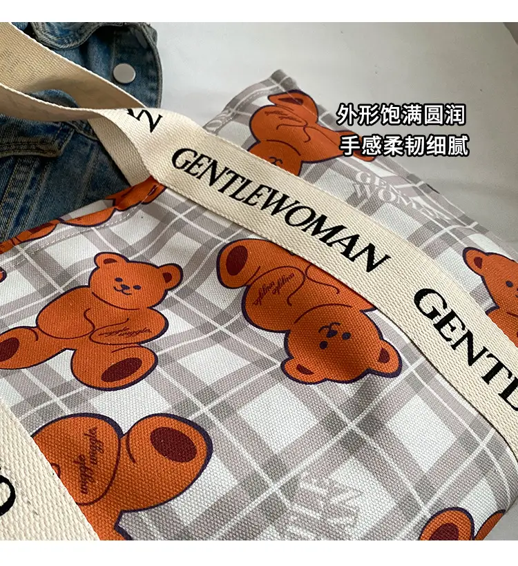 Women Cartoon Canvas Tote Bag 2024 New Girly Style — feature 4