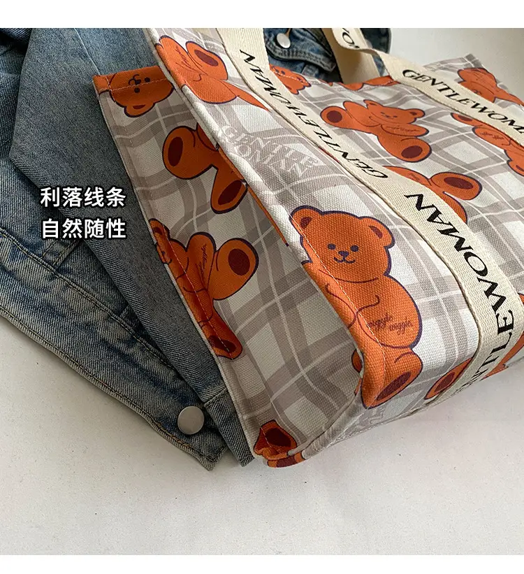 Women Cartoon Canvas Tote Bag 2024 New Girly Style — feature 5