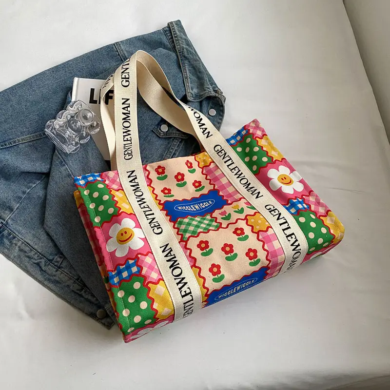 Women Cartoon Canvas Tote Bag 2024 New Girly Style - Image 2