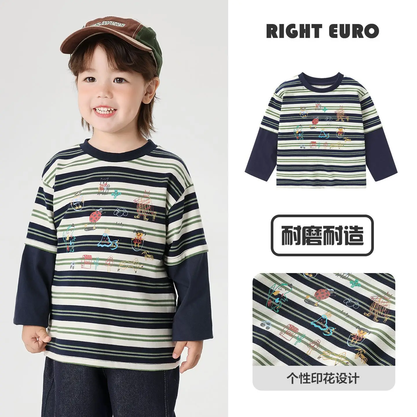 Right European Boys T-Shirt White 100% Cotton Long Sleeve - Image 27