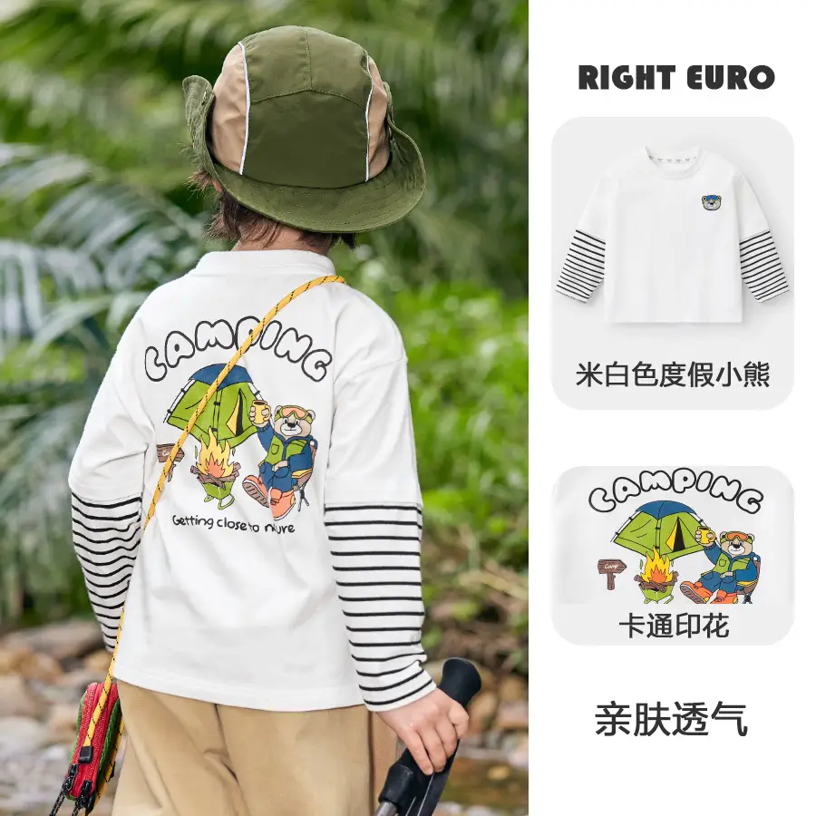 Right European Boys T-Shirt White 100% Cotton Long Sleeve - Image 28