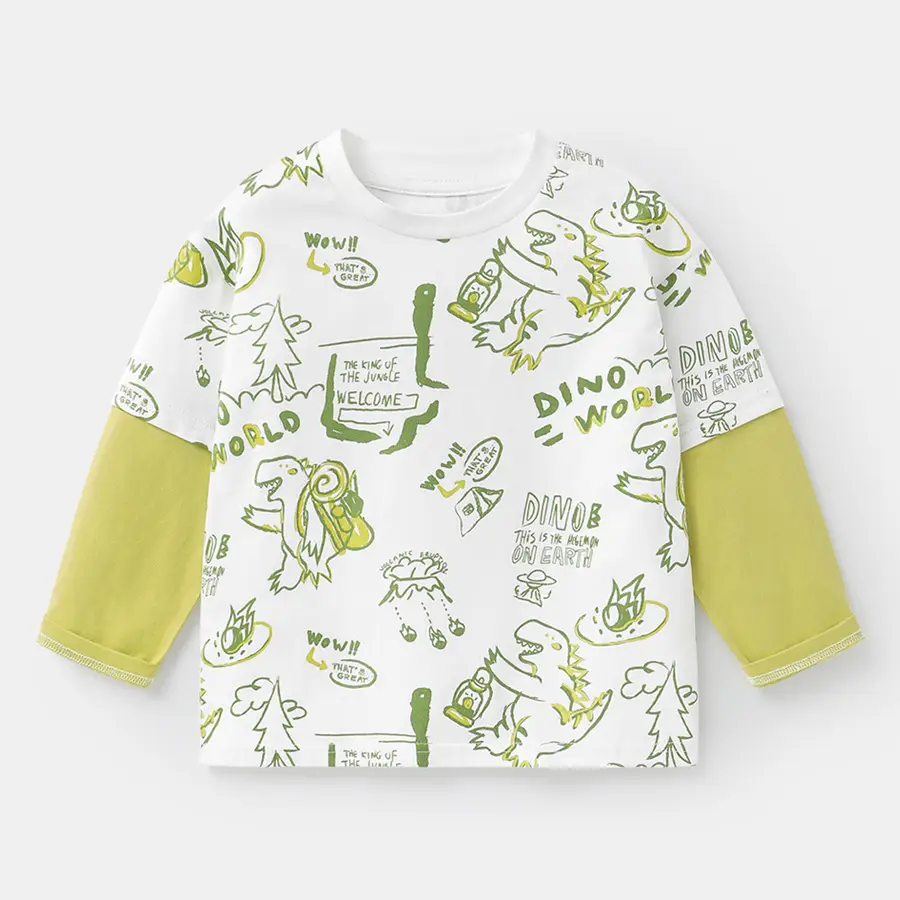 Right European Boys T-Shirt White 100% Cotton Long Sleeve - Image 30