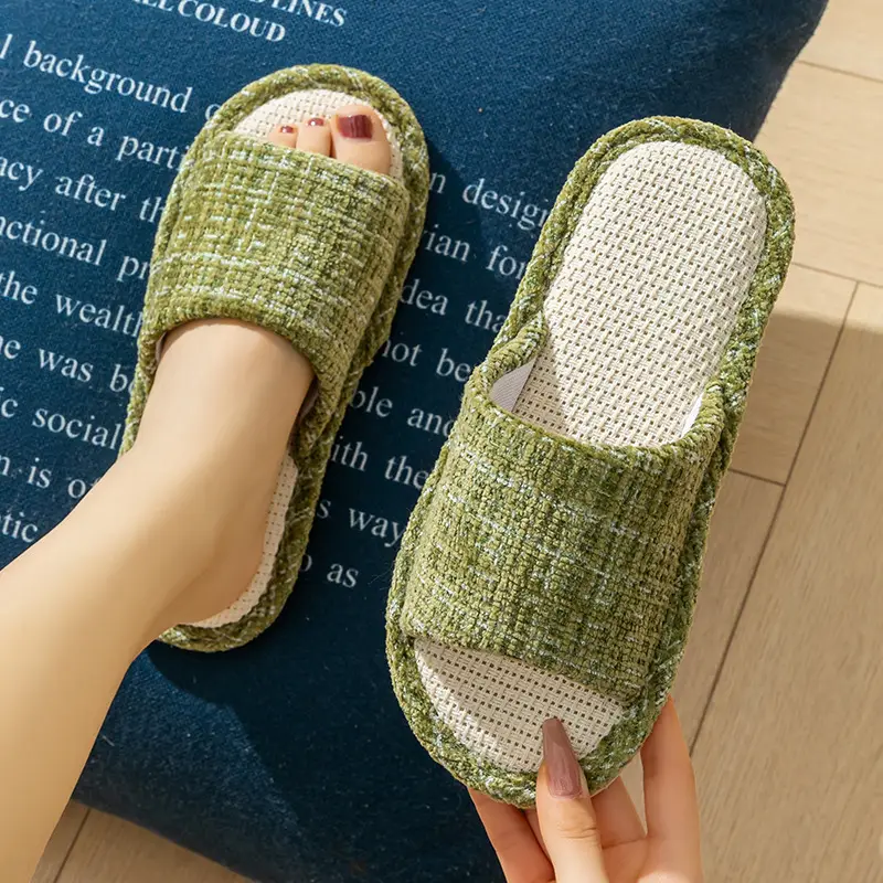 Cotton Green Slippers for Women Indoor Warm Winter - Image 41