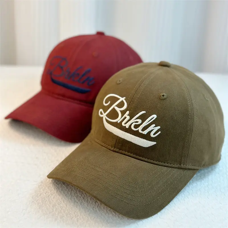Women's Red & White Bikhna Cap Spring Autumn Wide Brim Cotton Baseball Cap