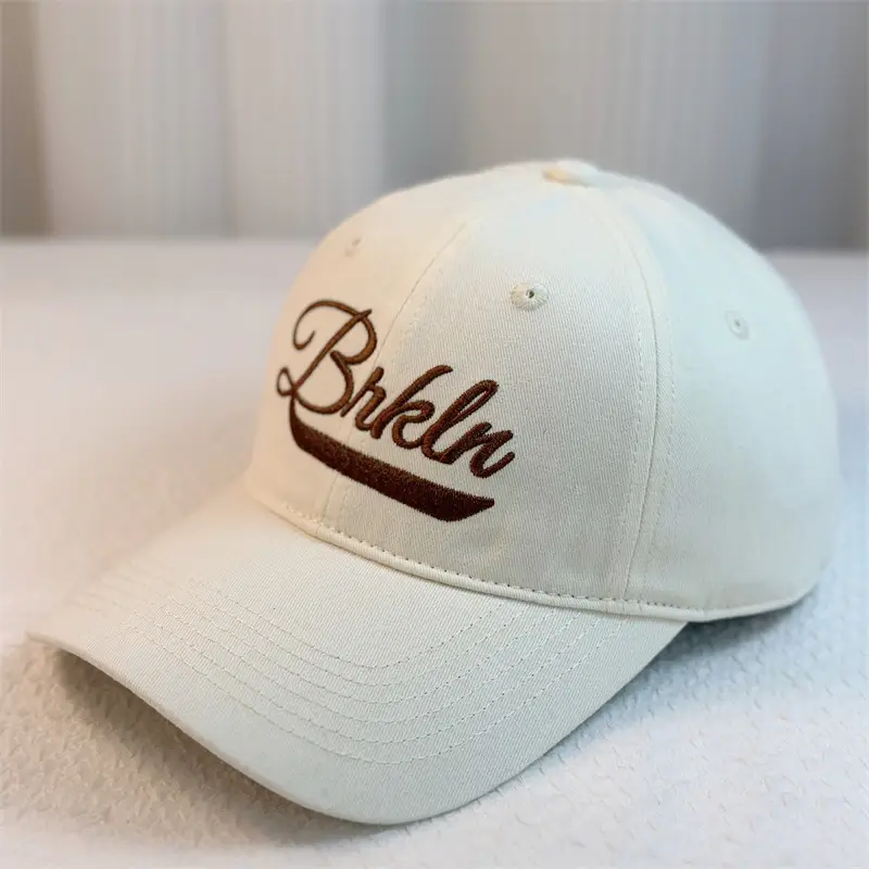 Women's Red & White Bikhna Cap Spring Autumn Wide Brim Cotton Baseball Cap