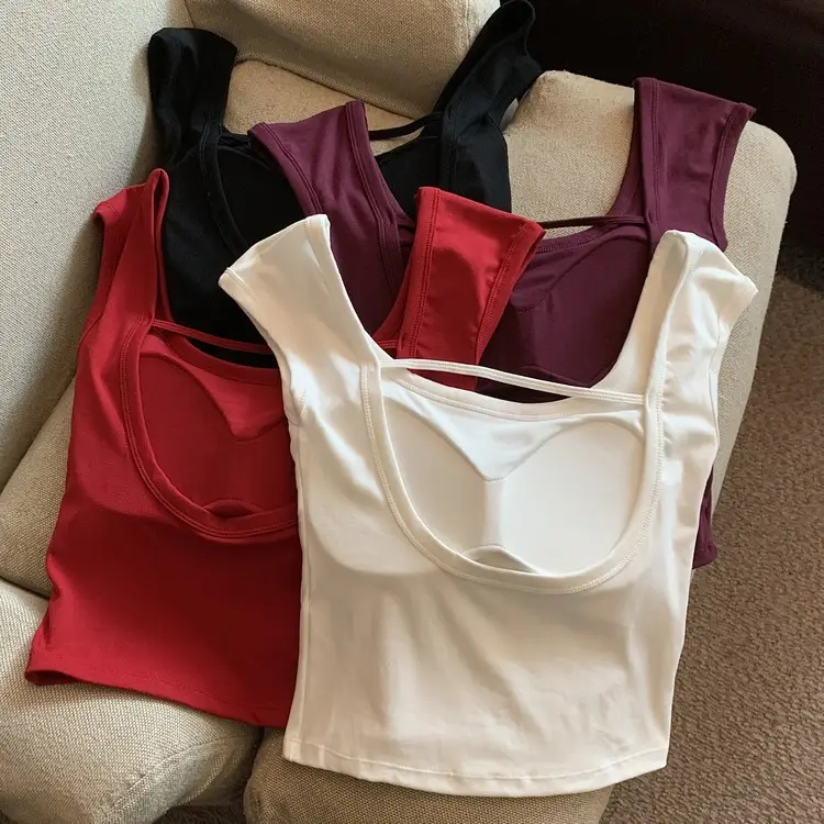 New Style Wide Shoulder Beautiful Strap Chest Pad One-piece Vest Women's Pure Desire Style Sexy Slim Fit Bottoming Tube Top Hot Girl Chest Wrap