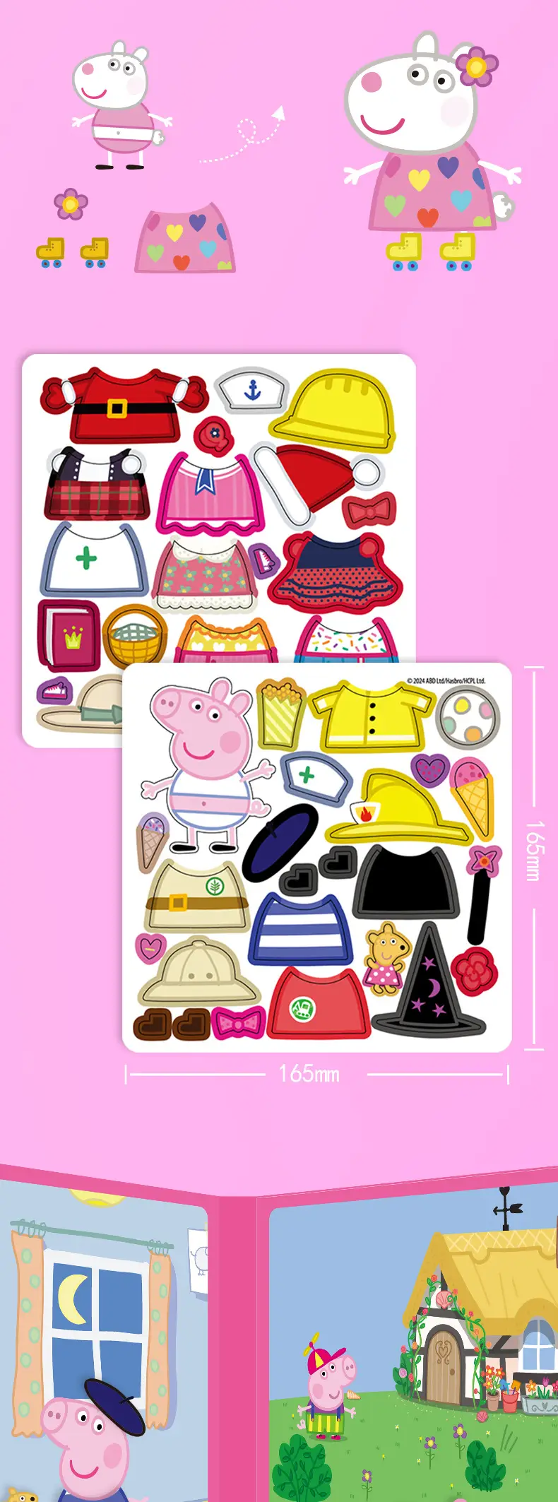 Piggy Quiet Book Paige Magnetic Sticker Boys New Style Girls Cut-free Sticker Magnetic Sticker Book Toy for Children — feature 3