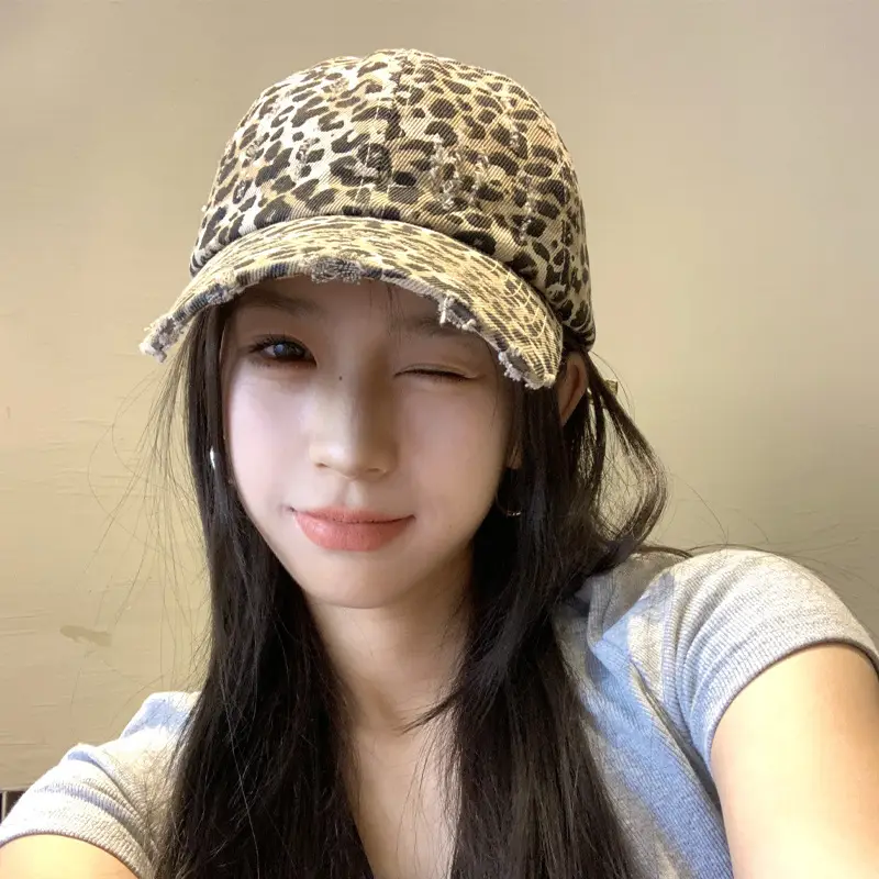 Korean Retro Leopard Print Baseball Cap for Women - Image 3