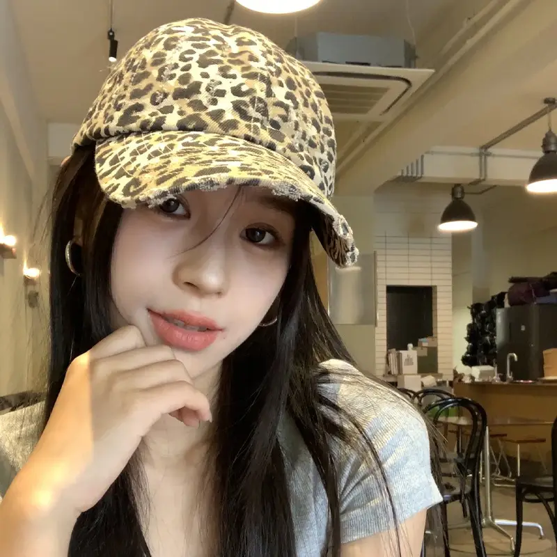 Korean Retro Leopard Print Baseball Cap for Women - Image 5