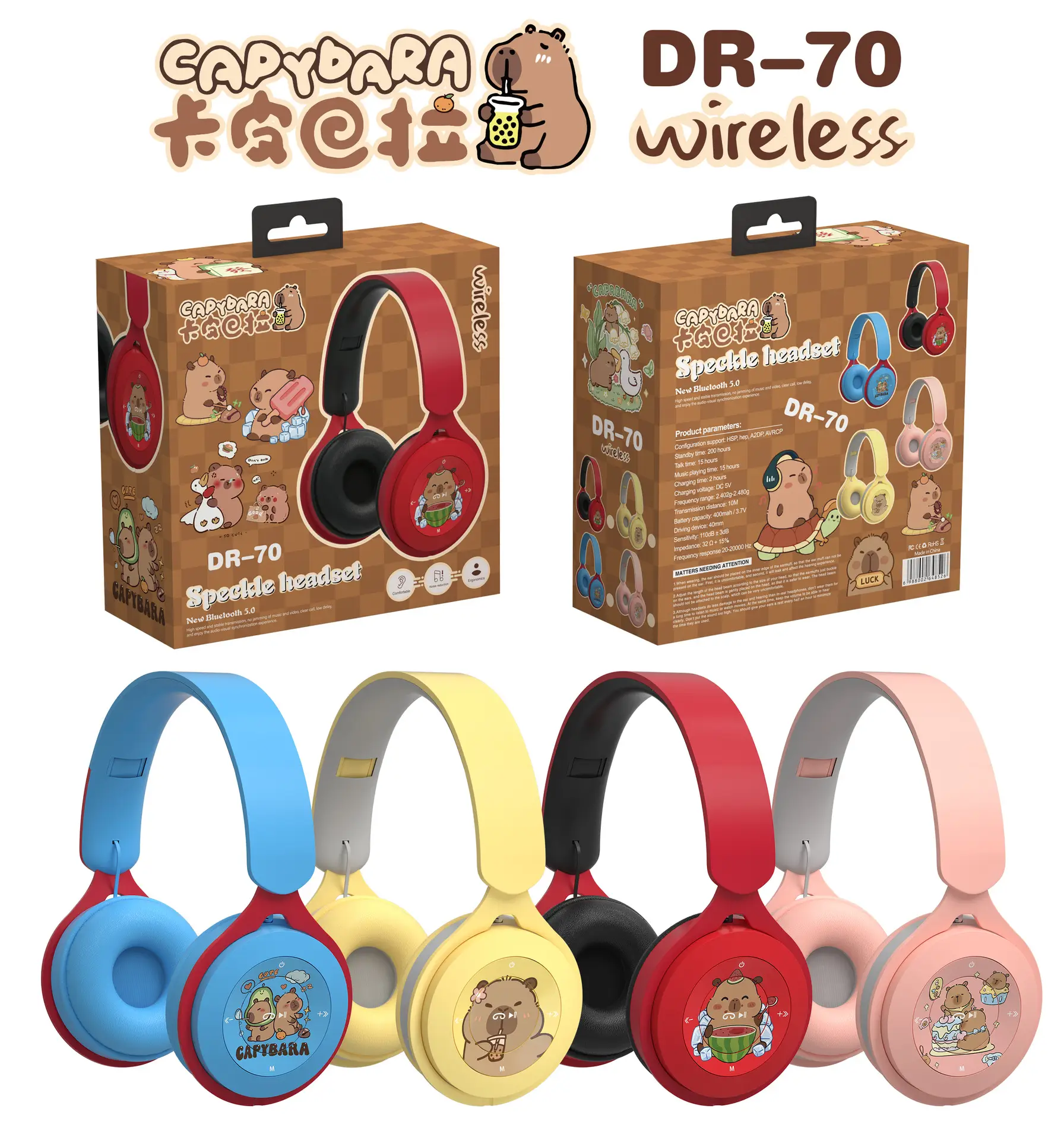 Red Blue Cartoon Bluetooth Headset for Kids — feature 5