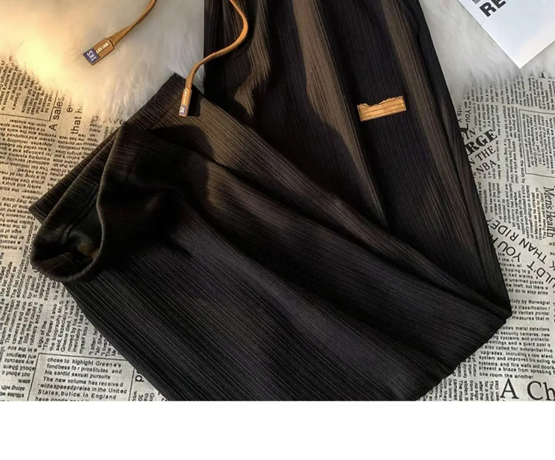 2026 Trendy Summer Straight Elastic Ice Silk Casual Pants for Men, Loose Wide-Leg Drape Quick-Dry Sports Long Pants — feature 19