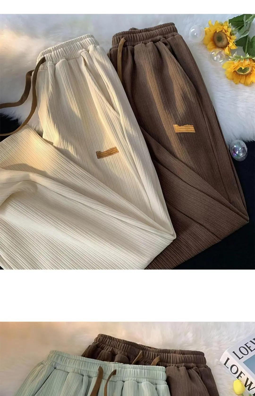 2026 Trendy Summer Straight Elastic Ice Silk Casual Pants for Men, Loose Wide-Leg Drape Quick-Dry Sports Long Pants — feature 22