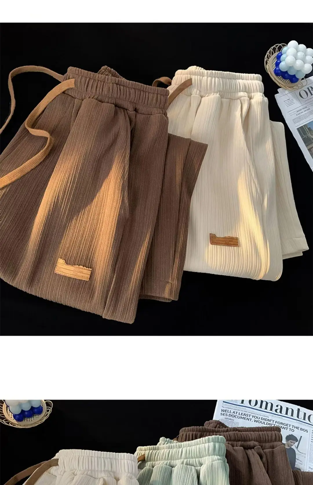 2026 Trendy Summer Straight Elastic Ice Silk Casual Pants for Men, Loose Wide-Leg Drape Quick-Dry Sports Long Pants — feature 6