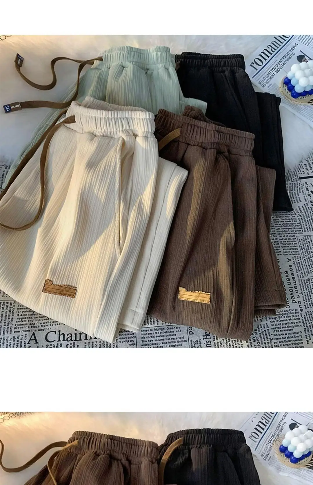 2026 Trendy Summer Straight Elastic Ice Silk Casual Pants for Men, Loose Wide-Leg Drape Quick-Dry Sports Long Pants — feature 8