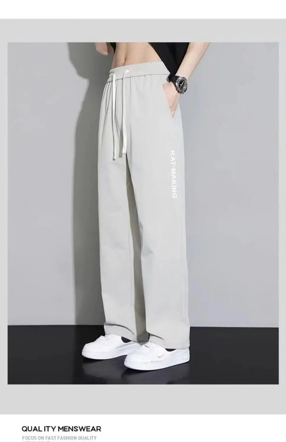 Men Korean Style Loose Pants Summer Thin Wide Leg — feature 5