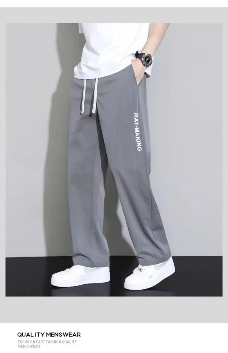 Men Korean Style Loose Pants Summer Thin Wide Leg — feature 9