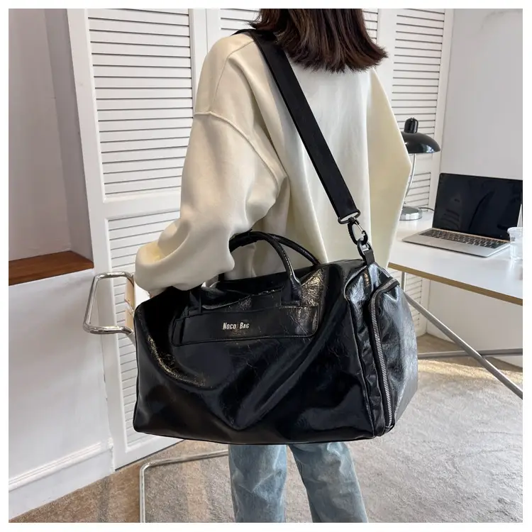 White PU Leather Travel Bag for Men Large Capacity — feature 10