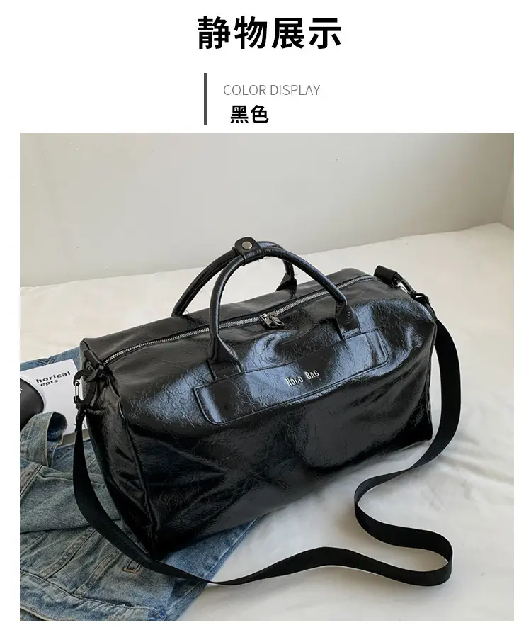 White PU Leather Travel Bag for Men Large Capacity — feature 15