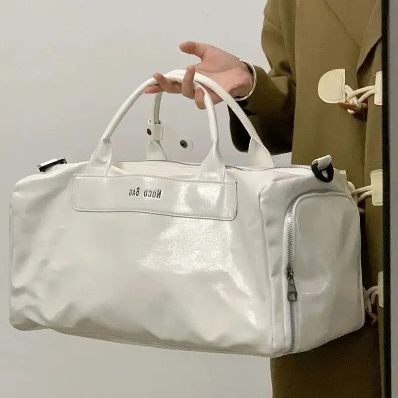 White PU Leather Travel Bag for Men Large Capacity — feature 23