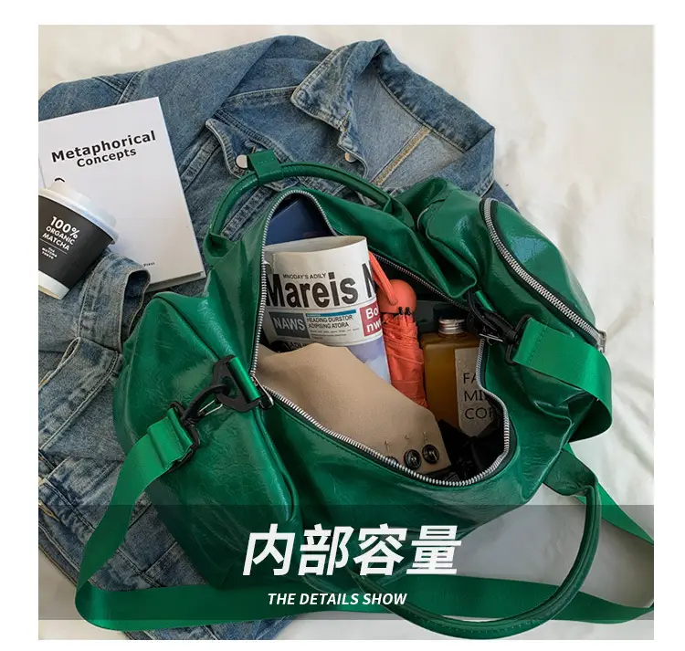 White PU Leather Travel Bag for Men Large Capacity — feature 6