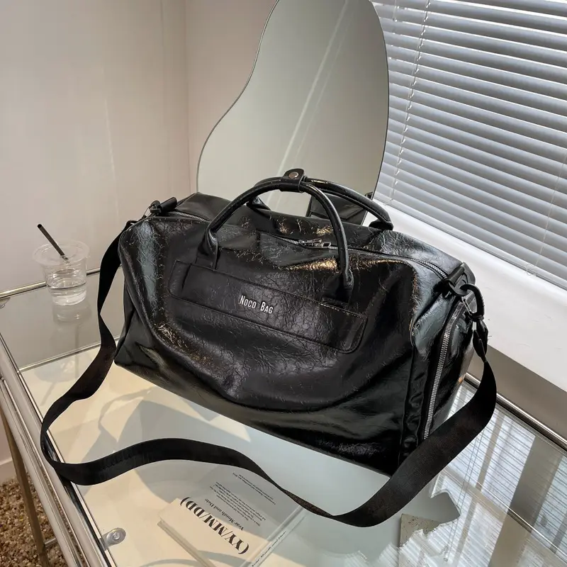White PU Leather Travel Bag for Men Large Capacity - Image 2
