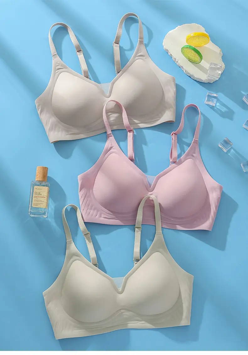 Non-marking Naked Jelly Underwear Women's Soft Support Auxilary Breast Adjustable Anti-sagging Ultra-soft Thin Bra without Steel Ring — feature 21