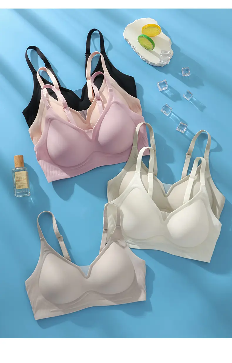 Non-marking Naked Jelly Underwear Women's Soft Support Auxilary Breast Adjustable Anti-sagging Ultra-soft Thin Bra without Steel Ring — feature 22