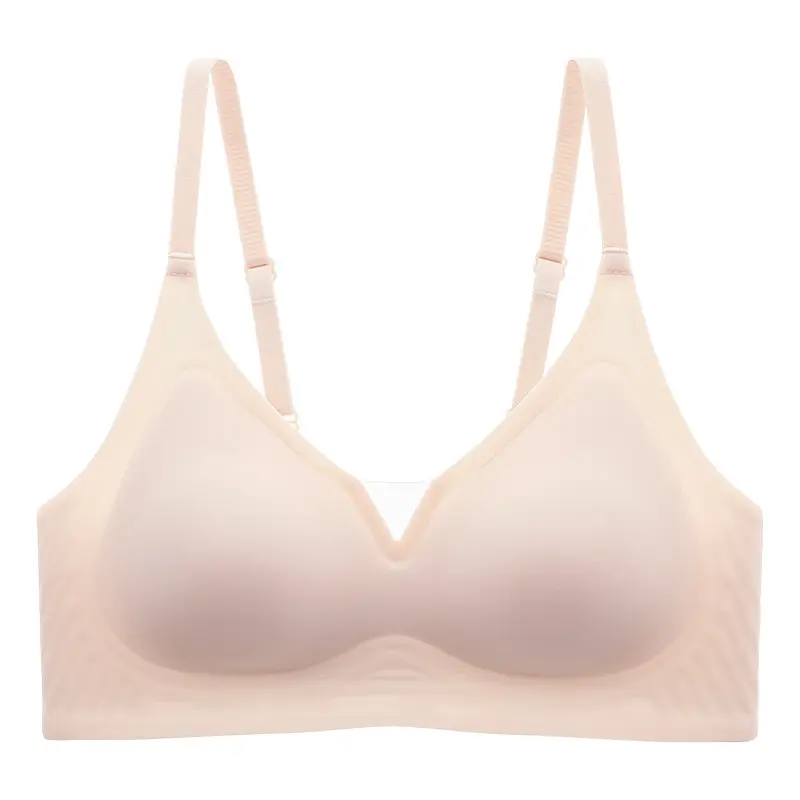 Non-marking Naked Jelly Underwear Women's Soft Support Auxilary Breast Adjustable Anti-sagging Ultra-soft Thin Bra without Steel Ring