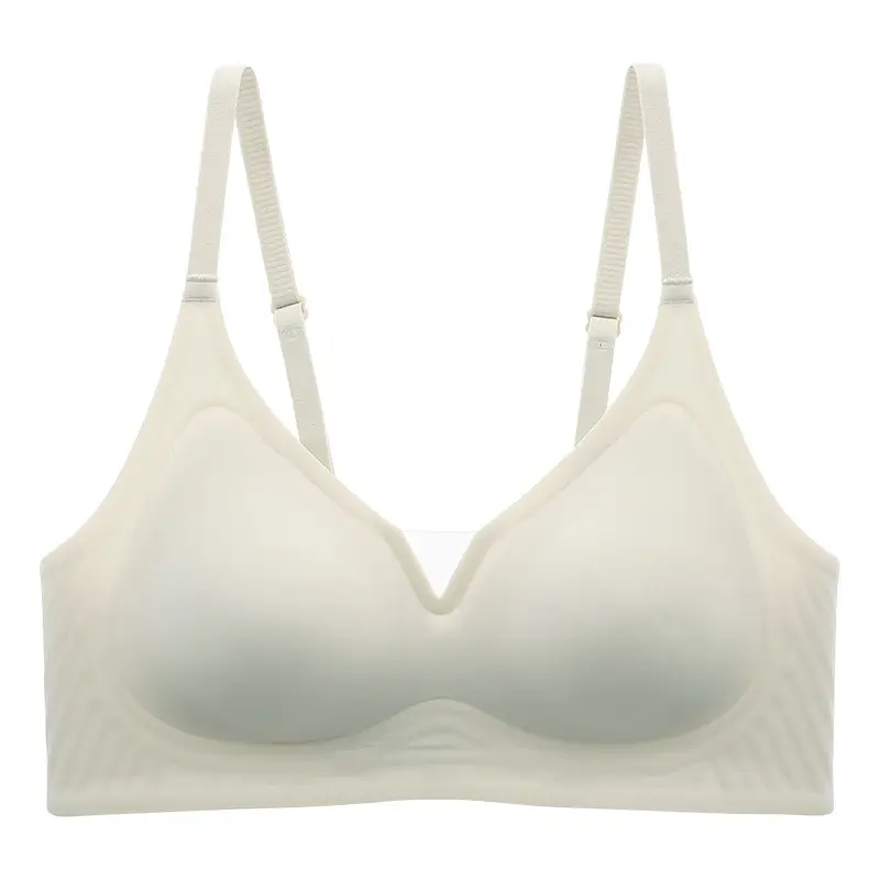 Non-marking Naked Jelly Underwear Women's Soft Support Auxilary Breast Adjustable Anti-sagging Ultra-soft Thin Bra without Steel Ring