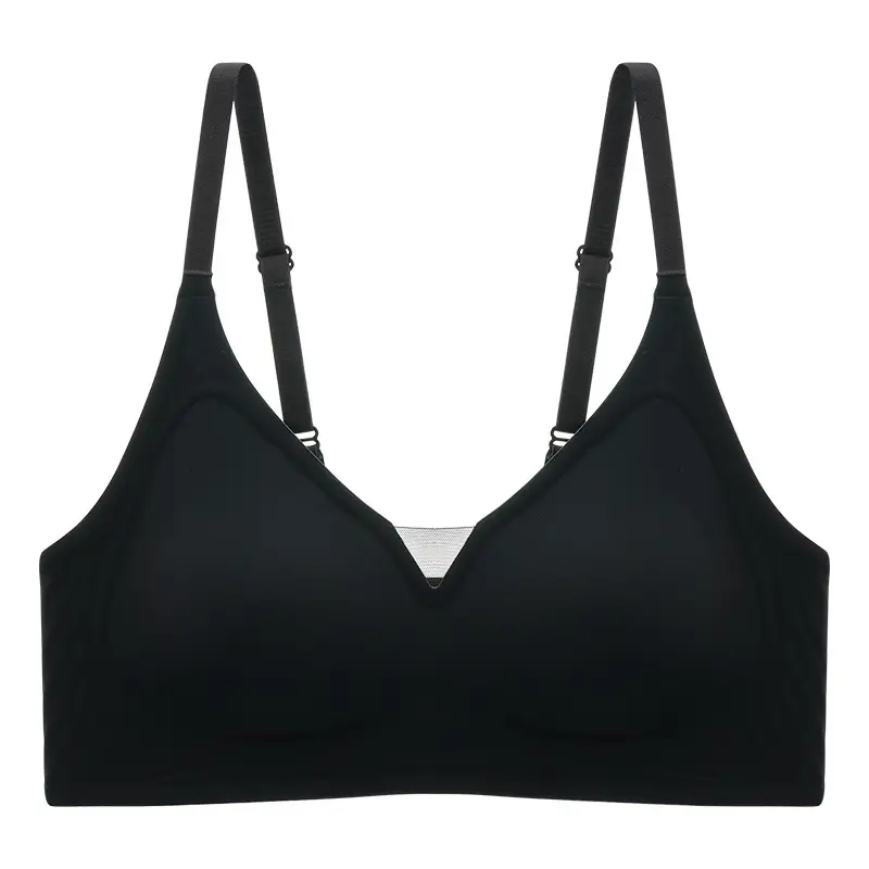 Non-marking Naked Jelly Underwear Women's Soft Support Auxilary Breast Adjustable Anti-sagging Ultra-soft Thin Bra without Steel Ring