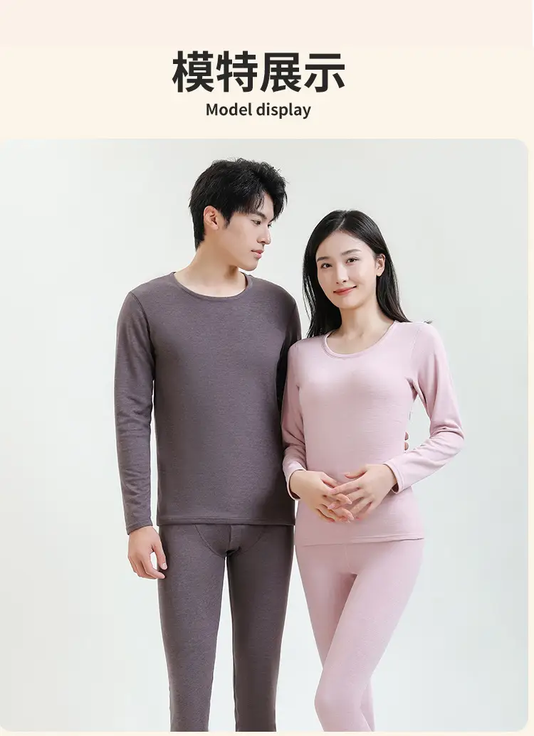 Women's Pink Cashmere Silk Pajama Set Warm Double Sided — feature 23