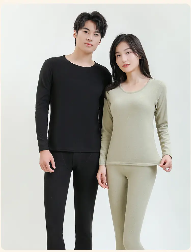 Women's Pink Cashmere Silk Pajama Set Warm Double Sided — feature 25