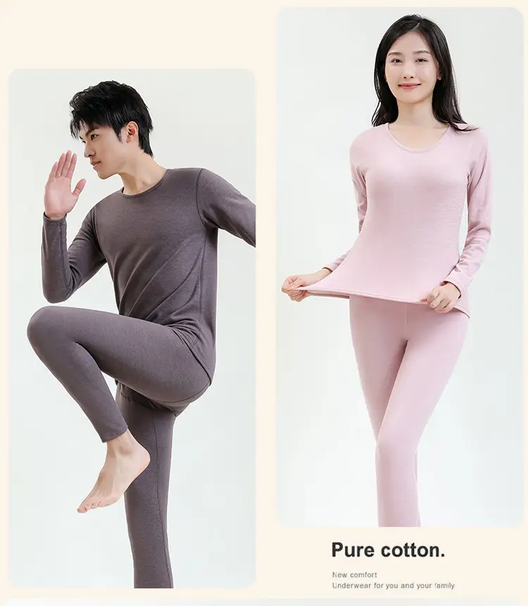 Women's Pink Cashmere Silk Pajama Set Warm Double Sided — feature 30