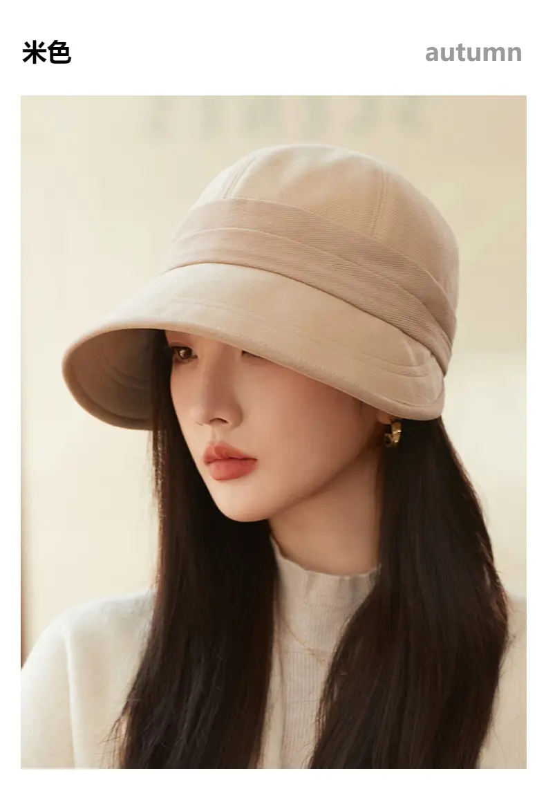 Women's Warm Fisherman Hat Brown Black Cap Autumn Winter — feature 10