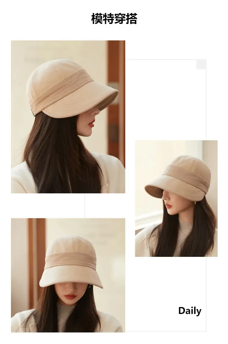 Women's Warm Fisherman Hat Brown Black Cap Autumn Winter — feature 12