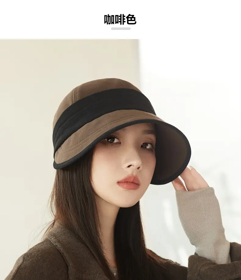 Women's Warm Fisherman Hat Brown Black Cap Autumn Winter — feature 16