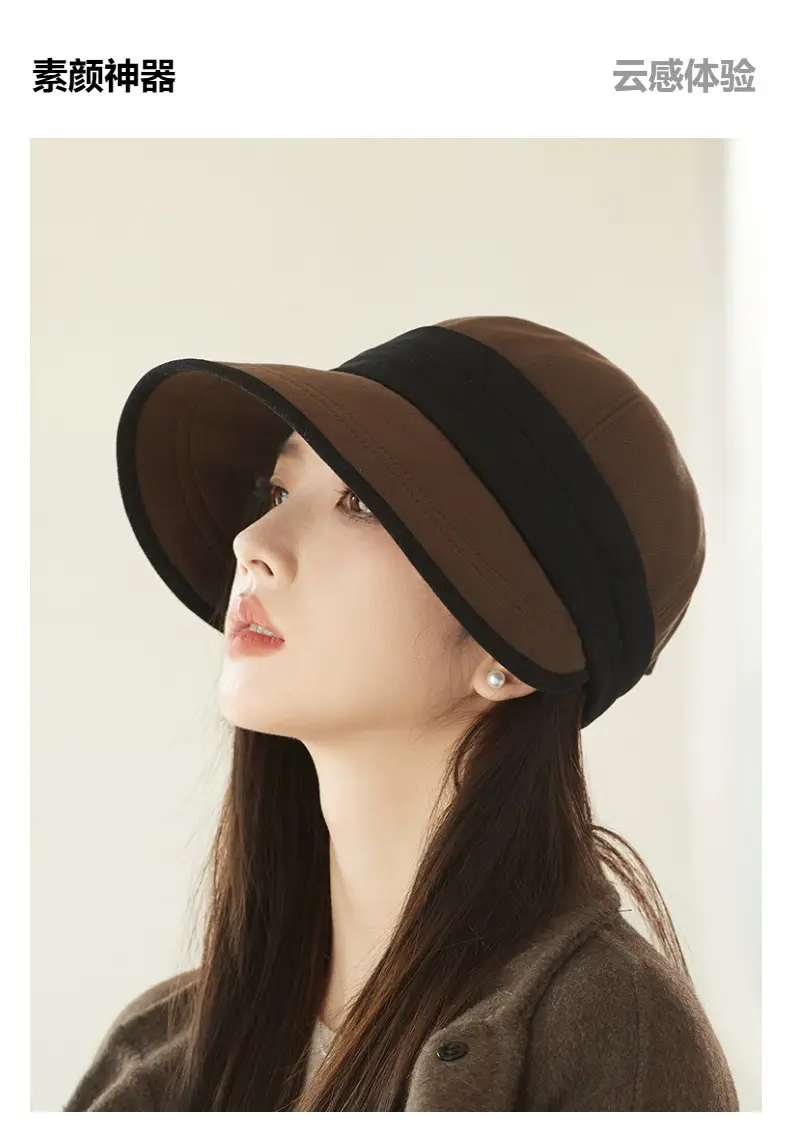 Women's Warm Fisherman Hat Brown Black Cap Autumn Winter — feature 17