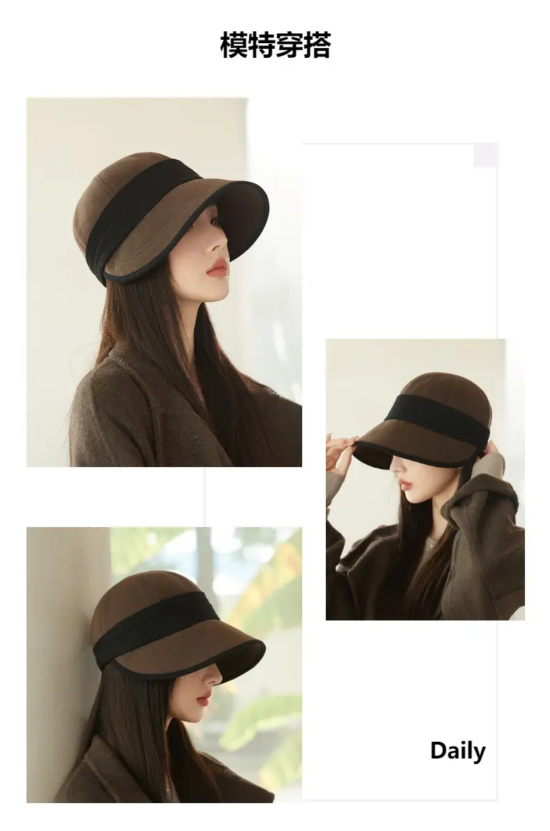Women's Warm Fisherman Hat Brown Black Cap Autumn Winter — feature 18