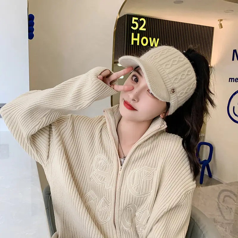 2024 Winter Warm Beige Cap for Women - Image 8