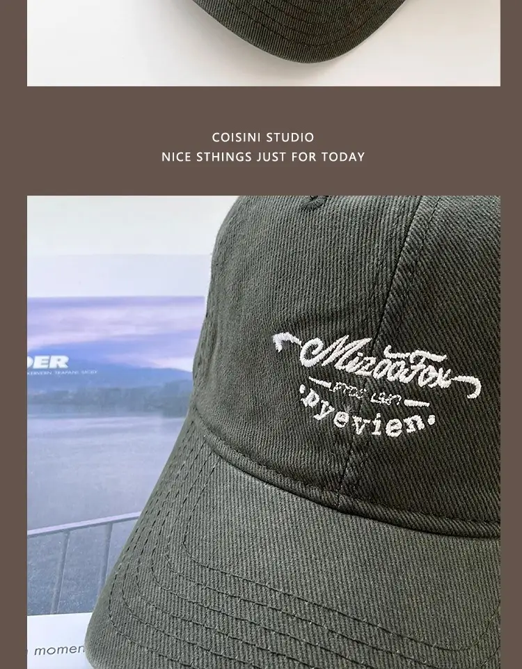 American Vintage Cap Wine Red Letter Embroidered — feature 16