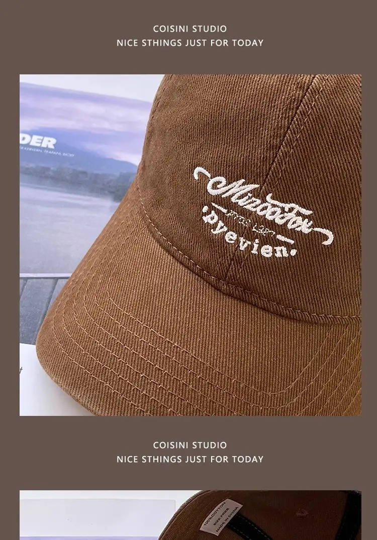 American Vintage Cap Wine Red Letter Embroidered — feature 17
