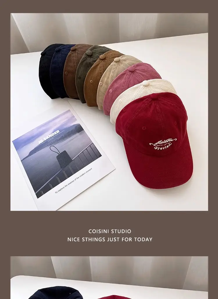 American Vintage Cap Wine Red Letter Embroidered — feature 3
