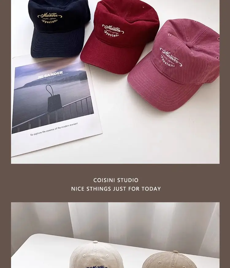 American Vintage Cap Wine Red Letter Embroidered — feature 4