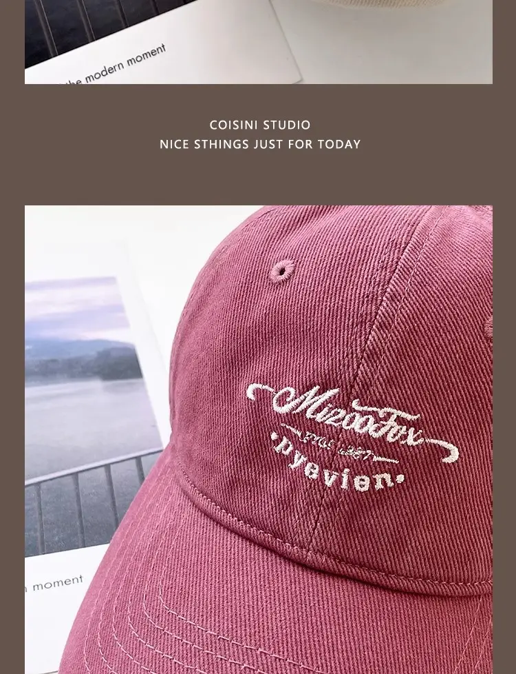 American Vintage Cap Wine Red Letter Embroidered — feature 7